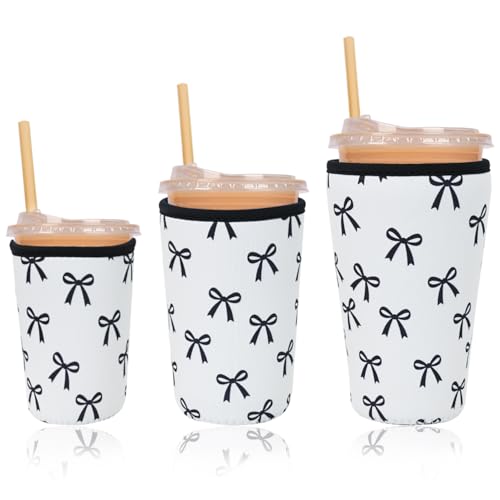 Reusable Insulated Neoprene Iced Coffee Cup Sleeve (3 Count)