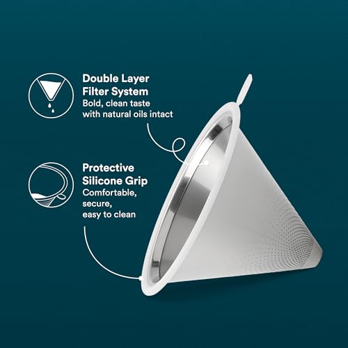 Upgraded Pour Over Coffee Filter with Silicone Tab