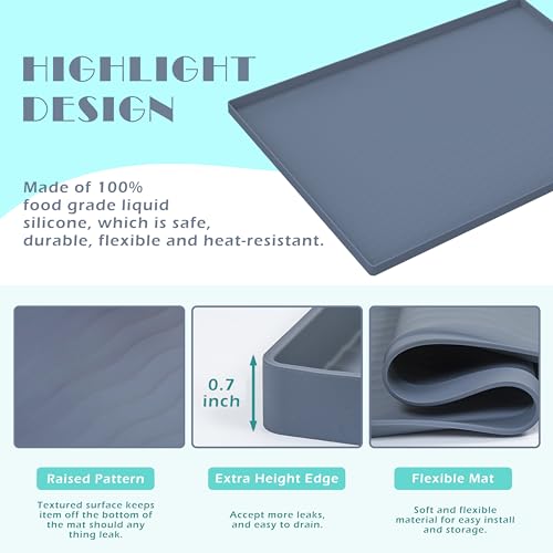 Waterproof Silicone Under Sink Mat 22'' x 19'' Shelf Liner for Kitchen and Bathroom