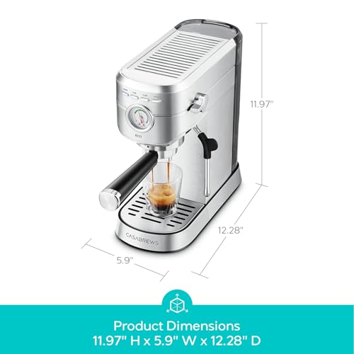 PFAS Free Espresso Machine with Milk Frother Steam Wand