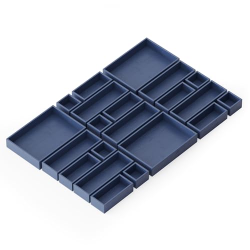21 Piece Bamboo Drawer Organizer Storage Boxes Set