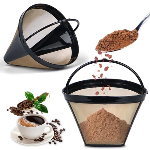 4 Reusable Cone Coffee Filter for Ninja & Cuisinart (2 Count)