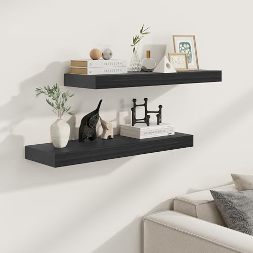 9 Inch Deep Black Floating Shelves (2 Count)