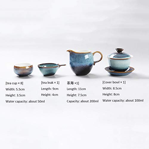 Tea Set Personality Tea Set Red Glaze Black Handle Oblique Teapot Oblique Teacup 10 Ceramic Tea Set Gift Box