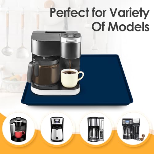 Silicone Coffee Maker Mat with Lip for Countertops