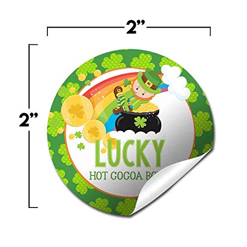 Lucky Leprechaun & Rainbow Themed Happy St. Patrick's Day Hot Cocoa Bomb Packaging Sticker Labels