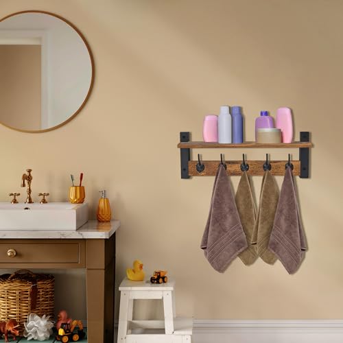 Coat Rack Wall Mount with Shelf
