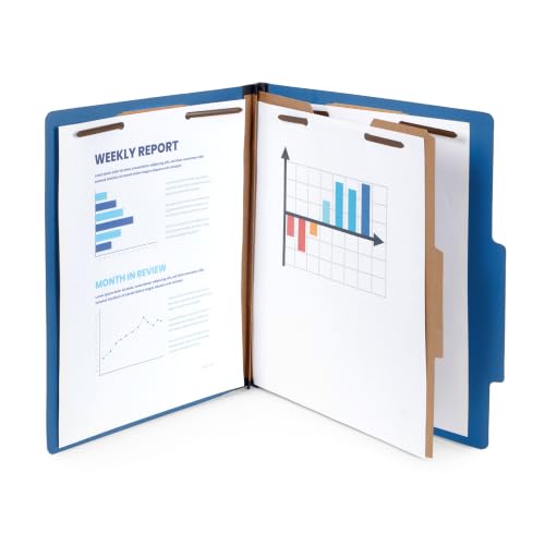 10 Dark Blue Classification Folders (10 Count)