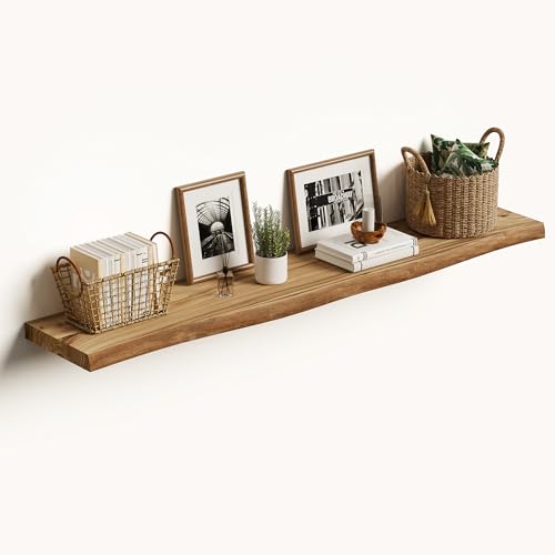 Wood Floating Shelves Live Edge 48” Set of 1