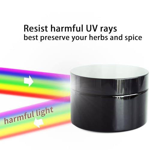 Black Glass Smell Proof Storage Jar 200ml