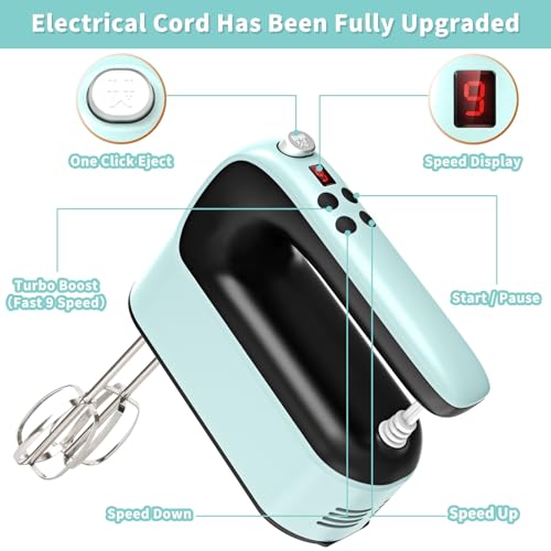 9 Speed Digital Hand Mixer Electric
