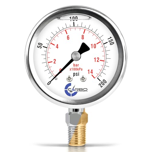200 PSI Glycerin Liquid Filled Pressure Gauge