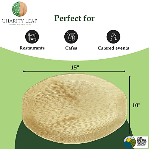 Disposable Bamboo 15" x 10" Trays (100 Count)
