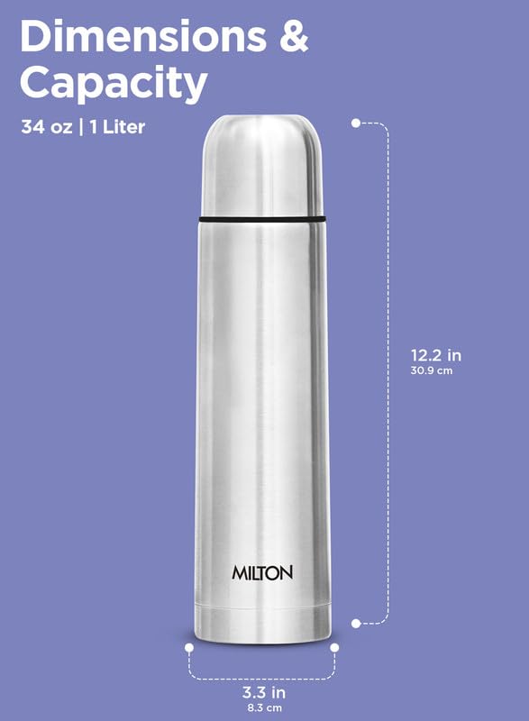 Flask 34 oz Insulated Water Bottle with Cover (2 Count)