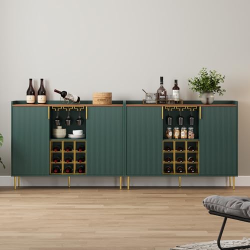 48" Wine Bar Cabinet with Fluted Texture