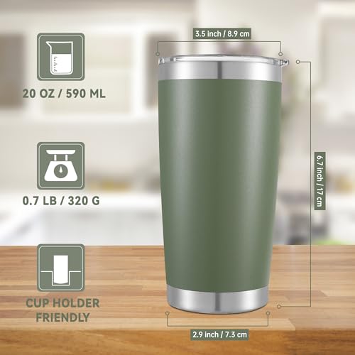 20 oz Tumblers Bulk Stainless Steel Tumbler with Lid (6 Count)