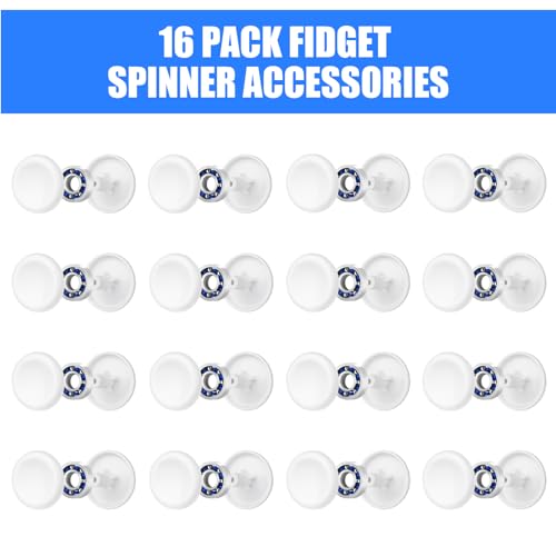 16 Pack Fidget Spinner Bearing and Cap Replacement Set (32 Count)