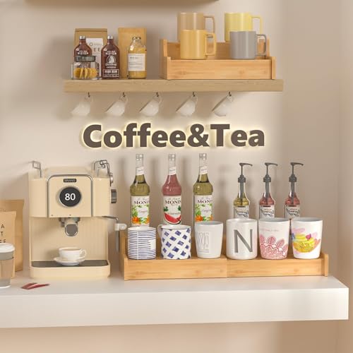 2 Tier Expandable Bamboo Coffee Mug Holder