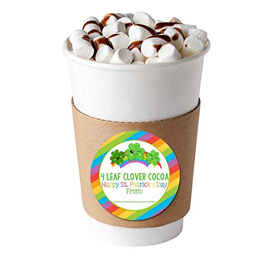 Four Leaf Clover Cocoa St. Patrick's Day Hot Cocoa Bomb Packaging Sticker Labels