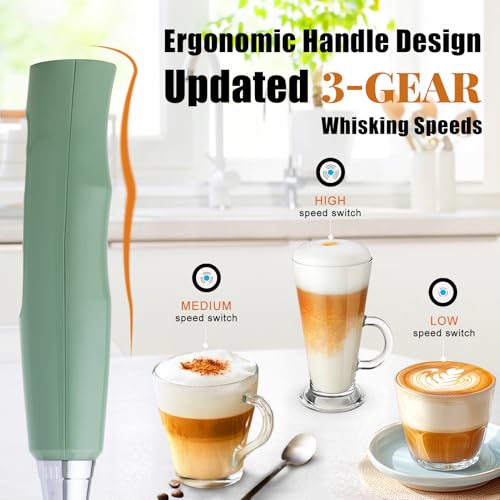 Granite Green Milk Frother Wand for Coffee
