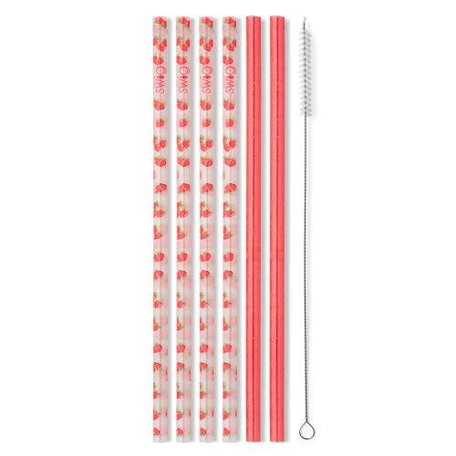 Reusable Straw Set with Cleaning Brush (6 Count)