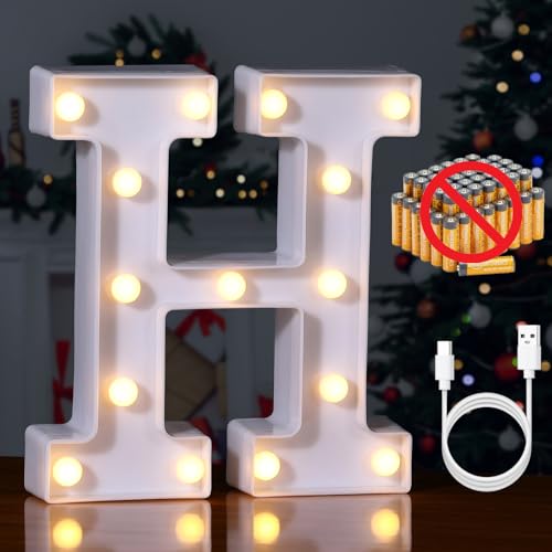 Rechargeable LED Letter Lights Sign Marquee Light Up Letters Sign for Night Light Wedding (27 Count)