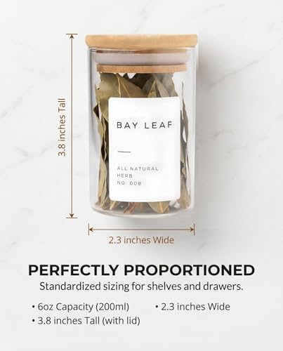 Glass Spice Jars with Label Pack (12 Count)