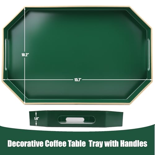 Green Decorative Tray with Handles