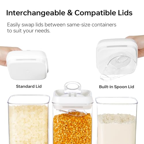 Flip Tite Food Storage Container 5" LARGE 5pk Set + No Residue Label (5 Count)