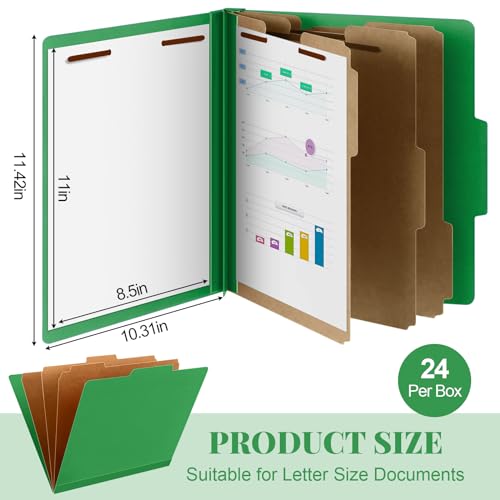 24 Pcs Classification Folder Letter Size