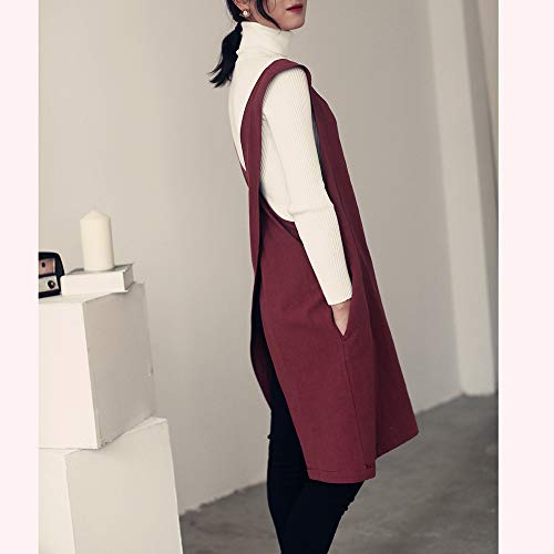 Soft Cotton Linen Apron Solid Color Halter Cross Bandage Aprons Japan Japanese Style X Shape Kitchen Cooking Clothes Gift for Women Chef Housewarming