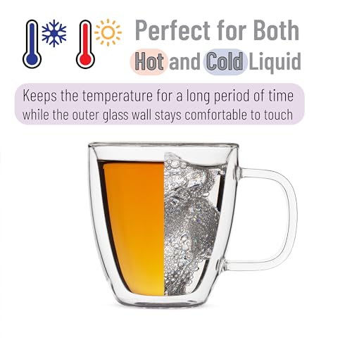 BTaT Double Walled Glass Coffee Mugs (6 Count)