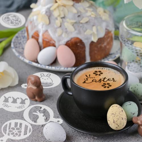 Easter Cookie Stencils 36 Reusable Egg Bunny Coffee Dessert Decor Templates (36 Count)