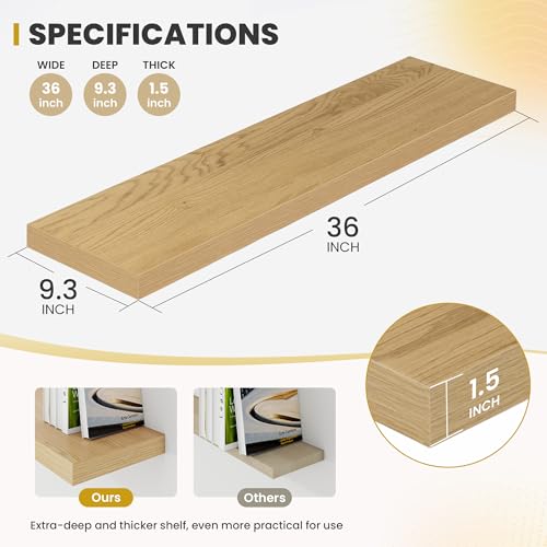 36 Inch Floating Shelves (2 Count)