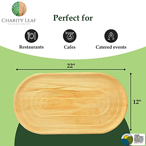 50 Pack 22"x12" Disposable Bamboo Like Trays (50 Count)