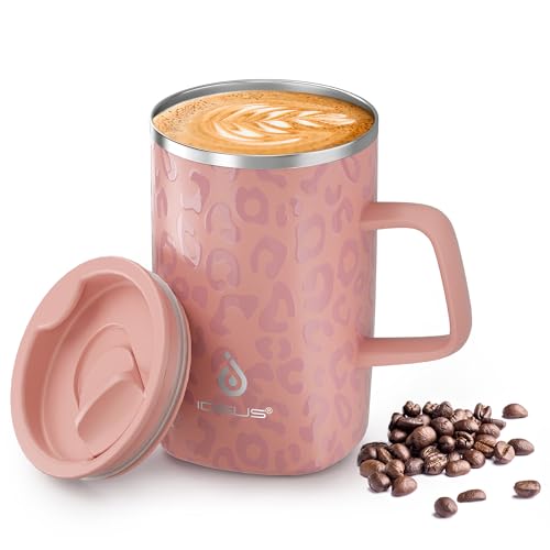 16 oz Insulated Coffee Mug with Lid and Handle