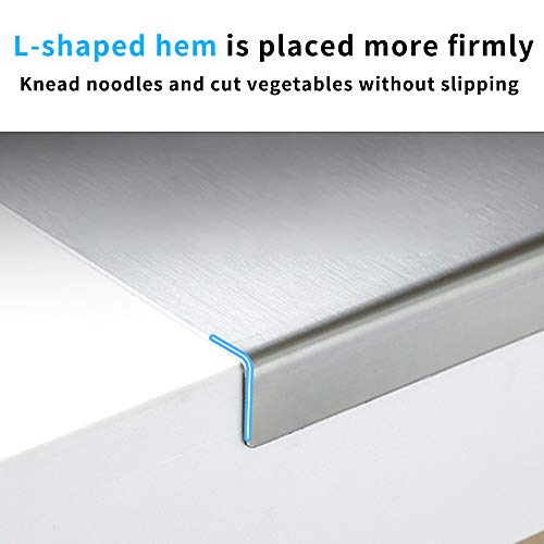 Large Cutting Board 304 Stainless Steel Cutting Board Metal Baking Mat Non Stick Thick Board Cutting Fruit Vegetable Meat Kneading Rolling Bread Pizza Biscuits Dough Sturdy Kitchen