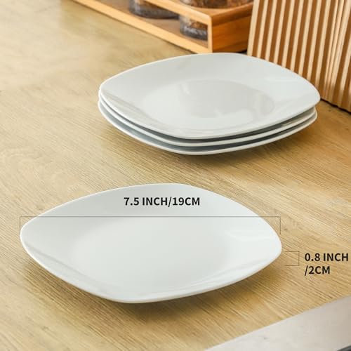 Ceramic White Dinner Plates Set of 4 (4 Count)