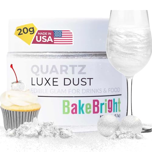 Bulk (20g) White Luster Dust Edible Glitter for Cocktails | Premium Edible White Luster Dust for Cake Decorations - Blanco Edible Glitter for Drinks Cupcakes Cookies Cakes Food Paint
