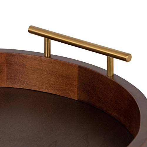 Lipton Mid Century Modern Round Wooden Tray