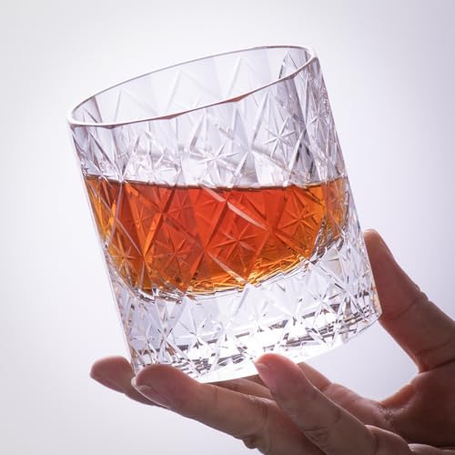 Crystal Whiskey Glasses Set of 2 Old Fashioned Glasses Hand Blown (2 Count)