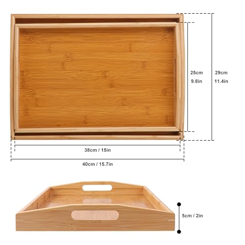 2 PCS Bamboo Serving Tray (2 Count)
