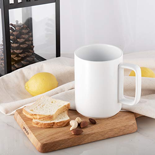 Large 15 Ounces Porcelain Coffee Mug Tea Mugs Set of 6 (6 Count)