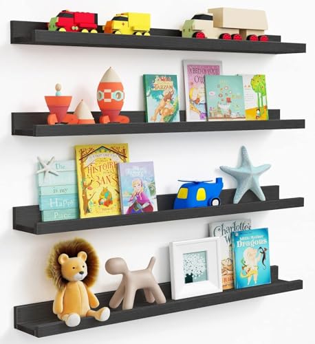 Black Picture Ledge Shelf 4 (4 Count)
