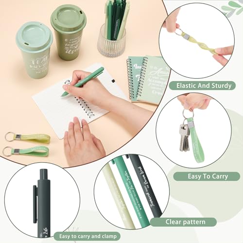 12 Set 48 Pcs Team Appreciation Gift Set Inspirational Employee Appreciation Gift Bulk 16 oz Coffee Cups with Team Notebook Pen Keychains for Staff Teacher (12 Count)