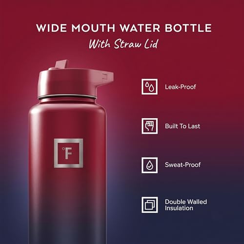 40 oz Wide Mouth Water Bottle with Straw