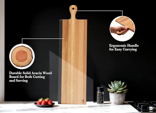 32" Acacia Charcuterie Board with Handle