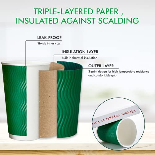 80 Count 16 oz Coffee Cups with Lids