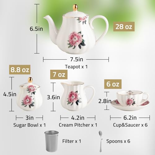 Porcelain Tea Sets British Royal Series (13 Count)