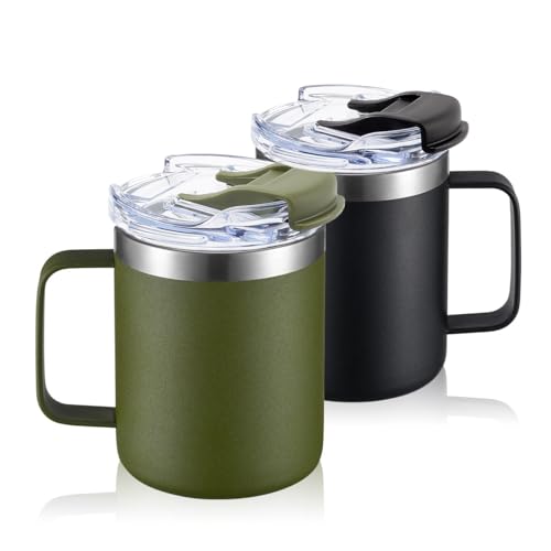 12oz Insulated Travel Coffee Mug with Handle